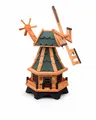 Garten Windmühle Holz 70 cm drehbar kugelgelagert – Dachfarbe Grün