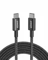 USB C auf USB C Kabel 3m 100w Schnellladen Nylon Schwarz