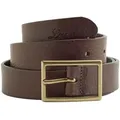 Levi's® Ledergürtel RECTANGLE BELT mit goldfarbener Schließe und Logoprägung braun 90