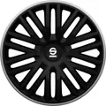 Sparco Satz von 4 14-Zoll-Radkappen Bergamo SPC1485BKGR Autoradkappe schwarz grau
