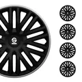 Radkappen Radzierblenden Sparco Bergamo 14" Zoll Abdeckung Set Schwarz Grau 4x