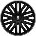 Bolzen Set 4 Radkappen 14 " Zoll Radkappen Auto Bergamo SPC1485BKGR Schwarz G
