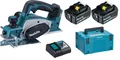 Makita DKP180Z Akku-Hobel 18V DKP180 Set mit 2x Akku 5Ah + Ladegerät + Makpac 3