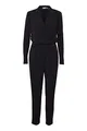 ICHI IHLIMA JU Damen langer Jumpsuit Overall Einteiler mit V-Ausschnitt Langarm mit Stretch-Anteil, Größe:XS, Farbe:Black (10001)