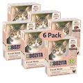 Bozita Tetra Häppchen in Sauce mit Hühnchenleber – 6x370g Getreide- & zuckerfreies Nassfutter für Katzen ohne Gentechnik – 7,5% Protein & 5% Fettgehalt - hochwertig & besonders schmackhaft