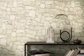 Steintapete Beige Braun – 3D Bruchsteinmauer Optik (Papiertapete)