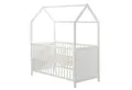roba® Babybett Hausbett 70 x 140 cm, Babybett in Hausoptik, höhenverstellbar, Umbaubar zum Juniorbett