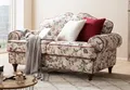 Sofa 2-Sitzer in creme mit Blumen Design Landhaus Couch Loungesofa 170 cm Elita