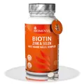[216,11€/1kg] Biotin Zink Selen Tabletten Haut Haare Nägel BIOMENTA 370St. vegan