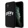 DKNY Flüssigsilikon-Hülle mit weißem Logo-Aufdruck, MagSafe-Hülle für iPhone 11
