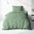 Träumschön Musselin Bettwäsche Set 135x200 & 80x80 Grün - Weiche und Luftige Bettwäsche - Feine Struktur - 100% Baumwolle