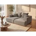 Sofa 3-Sitzer - tiefe Komfortsitzfläche - Cord - Taupe - PINETA