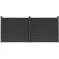 HOME DELUXE WPC Sichtschutzzaun CALLADO - 2 x Element + 3 x Pfosten I Sichtschutz Holzoptik, WPC Zaun Anthrazit, WPC Stecksystem Zaun - Dunkelgrau