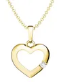 Amoonic Herzkette Halskette Damen Silber 925 Kette mit Herzanhänger und Zirkoniastein (inkl. Schmucketui), Echte Herz Silberkette Gold Rosegold vergoldet Geschenk Freundin