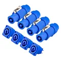 4-Packung Powercon für Nac3fca-Connector Einbaubuchse 3-Polig, Stecker Set Blau, Adapter für Kabel