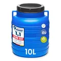 Garronda 10 Liter Weithalsfass aus BPA-freiem Futtertonne Fass Universalfass Lebensmittel Fass Regenfass für Garten Regentonne mit Deckel Regenwassertonne für Garten Wassertonne GD-0078, Blau