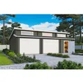 Lasita Garage Hawaii Set mit Sektionaltoren 780 cm x 520 cm Grau-Grün