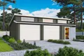 Garage Stufendach 44 mm Hawaii mit Sektionaltor grün 820x520 cm Lasita