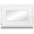 Neruli Kellerfenster Kunststoff Weiß Dreh-Kipp 75x45cm BxH DIN Links 2 -Fach Glas Dichtung Grau