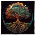 QRONCES Divinations Tablecloth Trees of Life Tarots Cards Tablecloth Altars Cloth Oracles Divinations Board Game Part