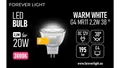 5907504519777 Żarówka LED G4 MR11 38 2.2W 195lm 3000K 12V szklana klasa F Foreve