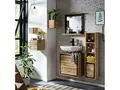 Woodkings Badmöbel Set Jolo I 6-teiliges Badset für Ihr Badezimmer I Waschbeckenunterschrank mit Spiegel, Hängeregal und 3er-Set Würfelregal Badschrank klein und schmal