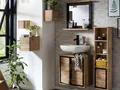 Badset Jolo 4-teilig schmal für kleine Bäder Holz Akazie hängend massiv Badmöbel