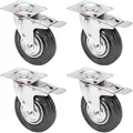 Hmf 6790 Schwerlastrollen Aus Vollgummi, 4er Set, 125 Mm, Schwarz