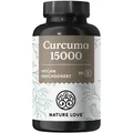 NATURE LOVE® Curcuma 15000 - Kurkuma Kapseln - 9 Monate Reichweite - hochdosiert 95% Curcumin/Kapsel