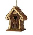 Deko Vogelhäuschen aus Holz - 22,5 x 15 x 11 cm - Holz Vogelhaus für Haustür oder Garten Dekoration Deko zum hängen