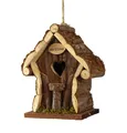 Deko Holz Vogelhaus 22x15cm - Vogel Häuschen zum hängen - Garten Deko Dekoration