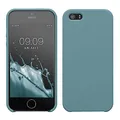 kwmobile Hülle kompatibel mit Apple iPhone SE (1.Gen 2016) / iPhone 5 / iPhone 5S Hülle - Silikon Handy Case - Handyhülle weiche Oberfläche - kabelloses Laden - Arctic Night