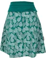 GURU SHOP Minirock aus Bio-Baumwolle, Boho Tellerrock Herbstlaub Print Organic - Emerald, Damen, Size:S