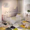 CADANI Teso Kinderbett 120x200 cm – Bodenbett & Laufgitter, nach EN 12227, Montessori Bett mit Tür & Rausfallschutz, 6 Varianten, Massivholz Kiefer, inkl. Lattenrost