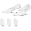 Nike Funktionssocken 3PPK WOMEN'S LIGHTWEIGHT FOOTIE für sportliche Aktivitäten und Fitness, mit Mesh-Einsätzen weiß M (38/41)