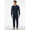 Schiesser Schlafanzug Comfort Essentials (2 tlg) mit gestreiftem Oberteil blau 26