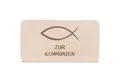 GRAVURZEILE Schneidebrett Frühstücksbrettchen mit Gravur - Kommunion Fisch - ideales Geschenk, Buchenholz