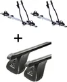 2x Fahrradträger SAGITTAR + Dachträger VDP Stahl kompatibel mit für Dacia Logan 4 Türer ab 2004