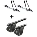 2x Fahrradträger SAGITTAR + Dachträger VDP Stahl kompatibel mit für Dacia Logan 4 Türer ab 2004