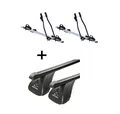 2x Fahrradträger SAGITTAR+Dachträger VDP Stahl für für Dacia Logan 4Türer ab 04