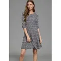 Laura Scott Jerseykleid femininer Stil, taillierte Passform, mit Volant am Kleidersaum blau 40