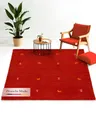 carpetfine Wollteppich Gabbeh-Uni, quadratisch, Höhe: 15 mm, reine Wolle, handgewebt, Gabbeh Loom Tiermotiv, Sonderform Quadrat