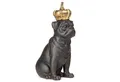 Moritz Dekofigur Deko-Figur Mops Hunde-König mit Krone sitz aus Polyresin, Polyresin Figuren Deko Geschenk Geometrische TierFigur Modern Skulptur