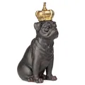 Moritz-Design Deko-Figur Mops Hunde-König mit Krone sitz modern Tiere garten