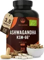Bio Ashwagandha - KSM-66® Premiumrohstoff - 210 Kapseln - 600mg Tagesdosis - hochdosiert - original indische Schlafbeere - Vegan - Deutsche Produktion - TRUE NATURE
