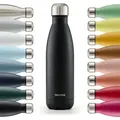 Blumtal Thermosflasche, Schwarz, Metall, 1 L, Zylindrisch, Lfgb, hält warm, Kaffee & Tee, Tassen, Thermobecher