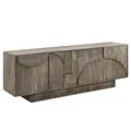 Riess Ambiente Design Sideboard Art Deco - 170cm - grau Smoked - Mangoholz massiv 3D-Front Stauraum 3D-Design Kommode Magnetverschluss