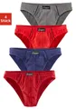 Slip "Minislip", (Packung, 4 St.), knappe Form, schöne Farben mit kontrastfarbenen Pipings, Gr. 6, bunt