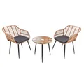 riess-ambiente.de Outdoor Bistro Balkon-Set Paris braun Polyrattan Sitzgruppe inkl. Tisch und Kissen