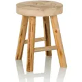 Mid.you Hocker, Braun, Holz, Paulownia, rund, 33x44x33 cm, Wohnzimmer, Hocker, Sitzhocker